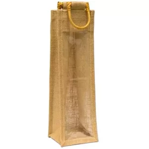 Jute Bottle Bags Featuring Cane Handles and Internal Separators